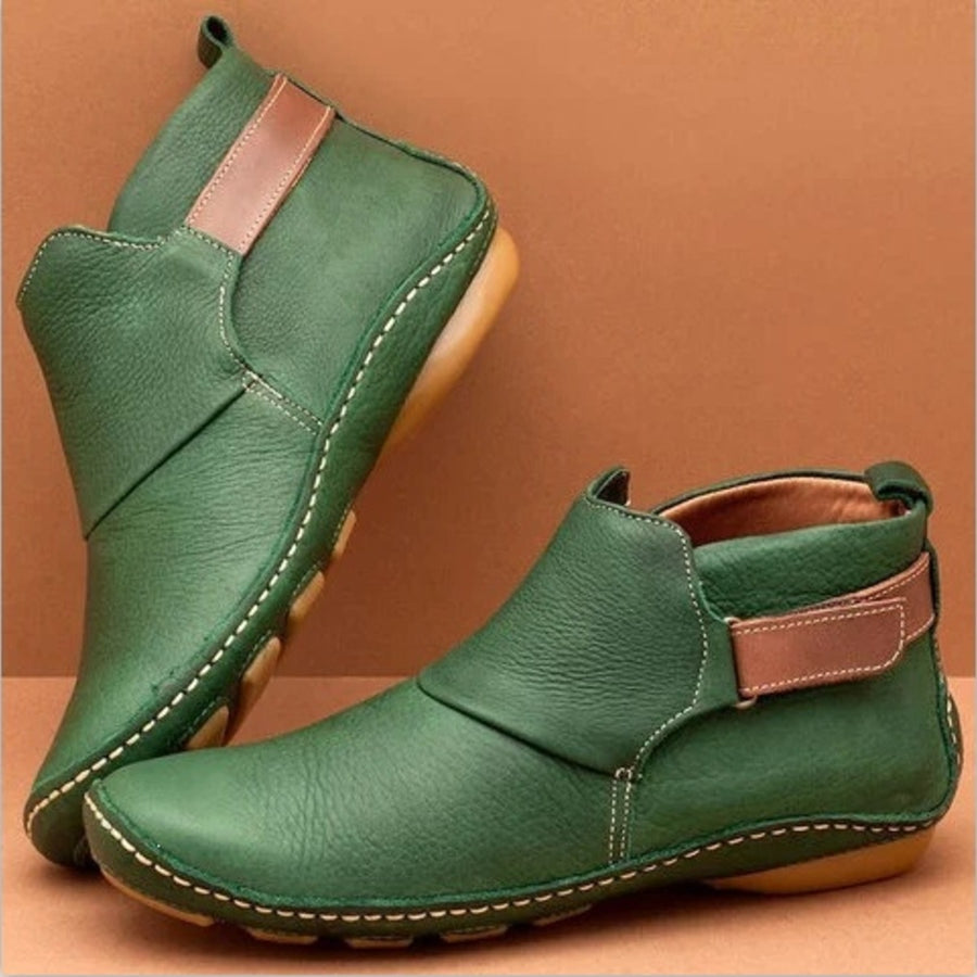 PU Leather,Rubber Imported Size &amp ankle boots in Green with relaxed silhouette