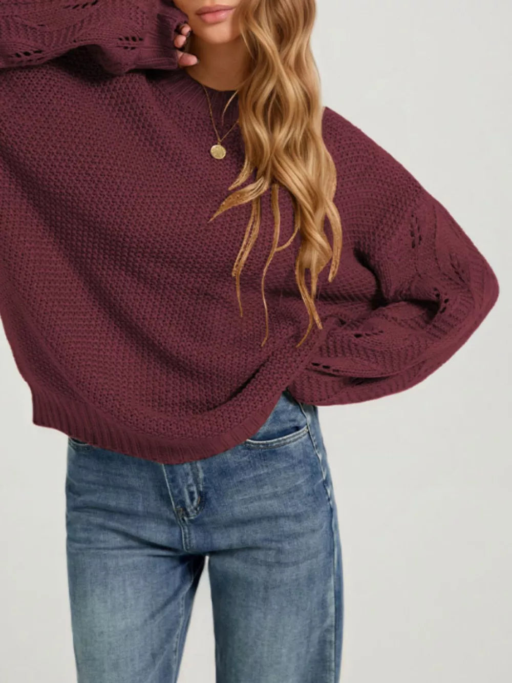 pullover sweater in camel with textured and ribbed