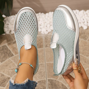 slip-on shoes in Grey with mesh and breathable
