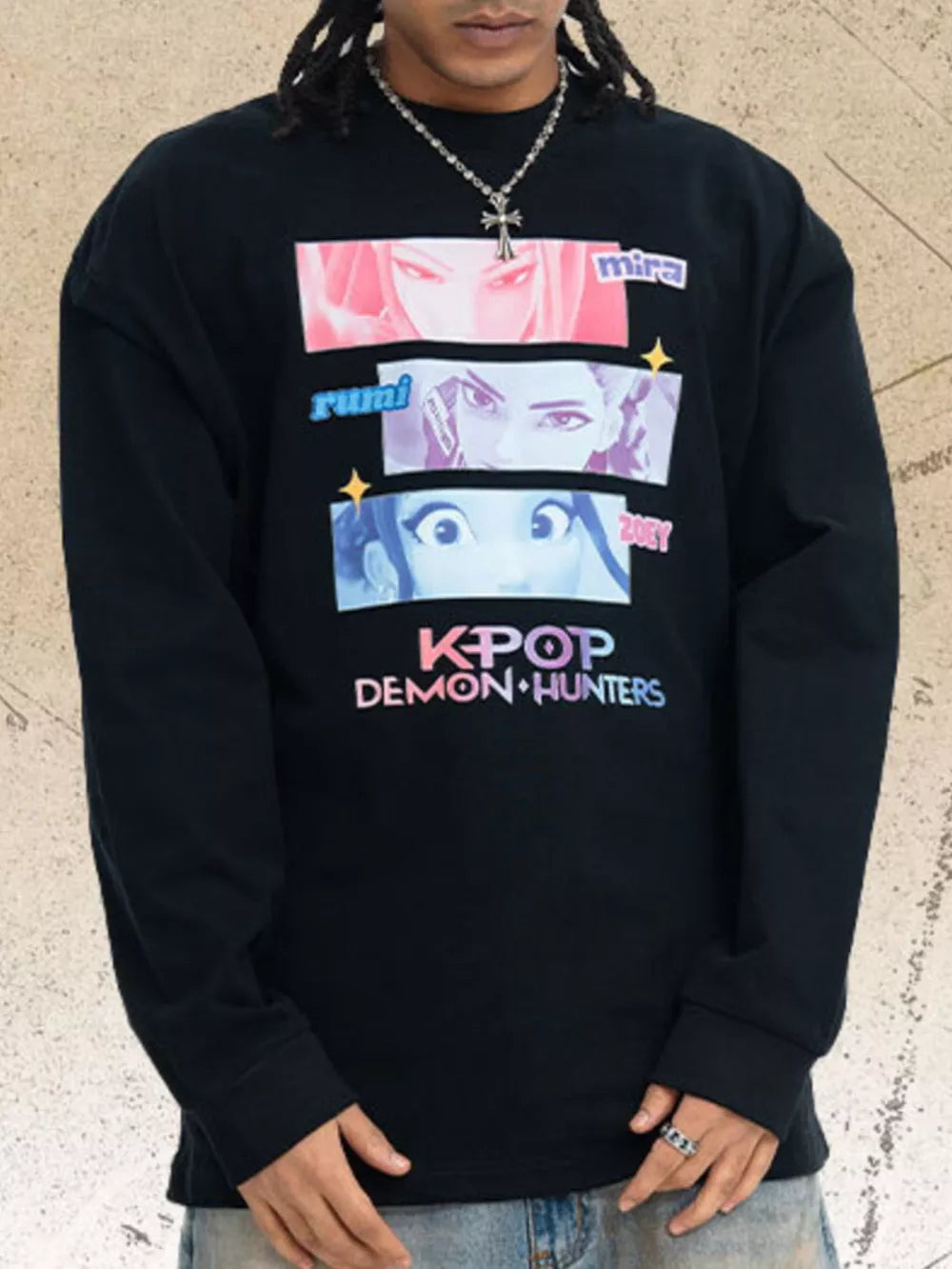 Crew-neck Graphic Top in White