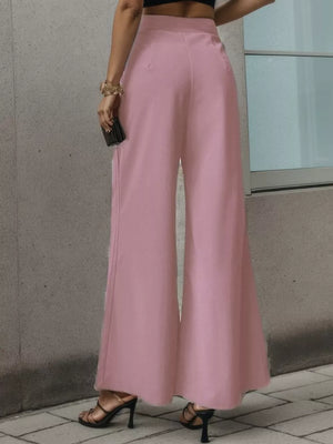 High-waisted Wide-leg Pants in Beige