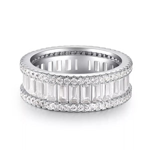 925 Sterling Silver Zircon Ring in Silver with zircon stones