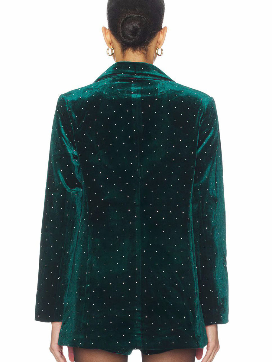 silver blazer with buttoned and long sleeve