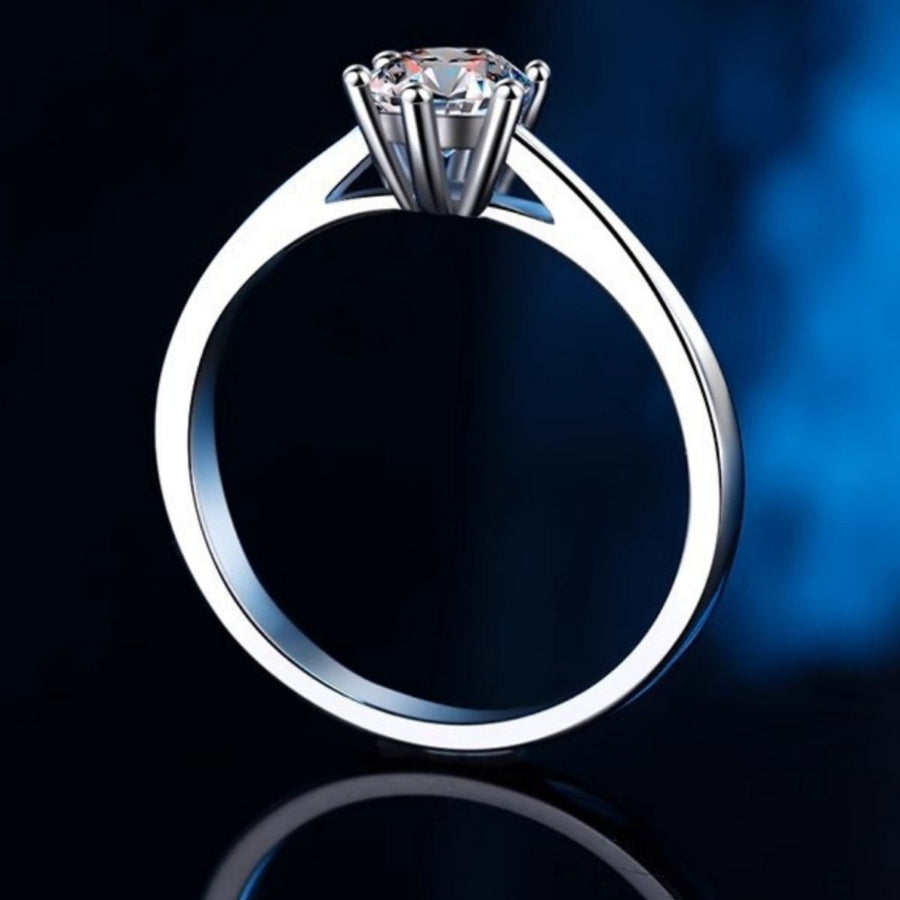 925 sterling silver,Moissanite Carat weight: 1ct Care instructions: Avoid wearin ring in Silver with classic silhouette