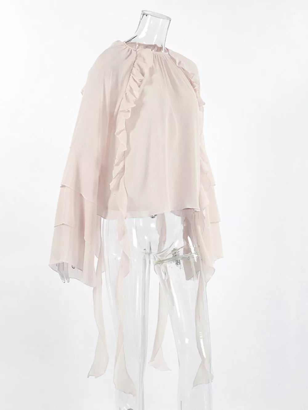 ivory loose blouse with round neck