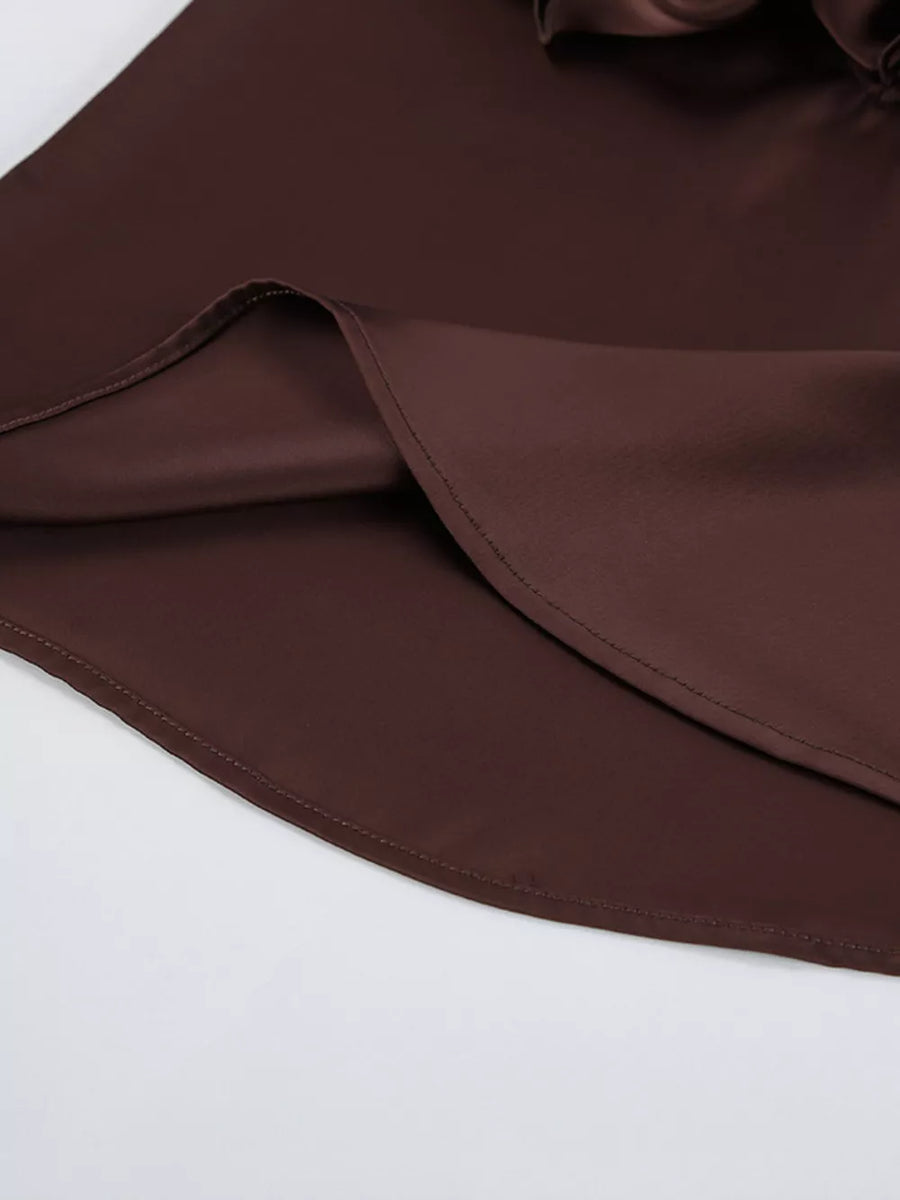 chocolate brown two-piece set