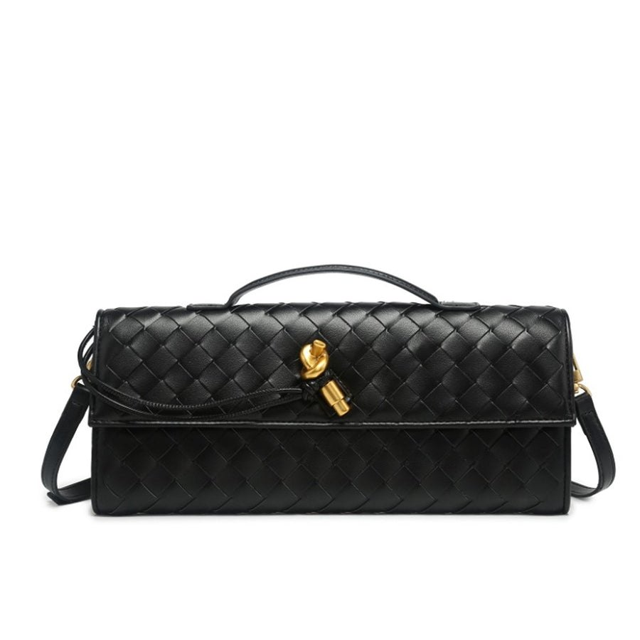 PU Leather Imported Size &amp handbag in White with boxy silhouette