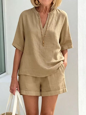 Full Size Half Sleeve Top And Shorts Set, view 11