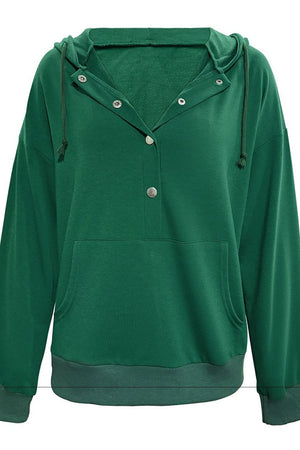 athleisure pullover hoodie in Dark Green with hooded