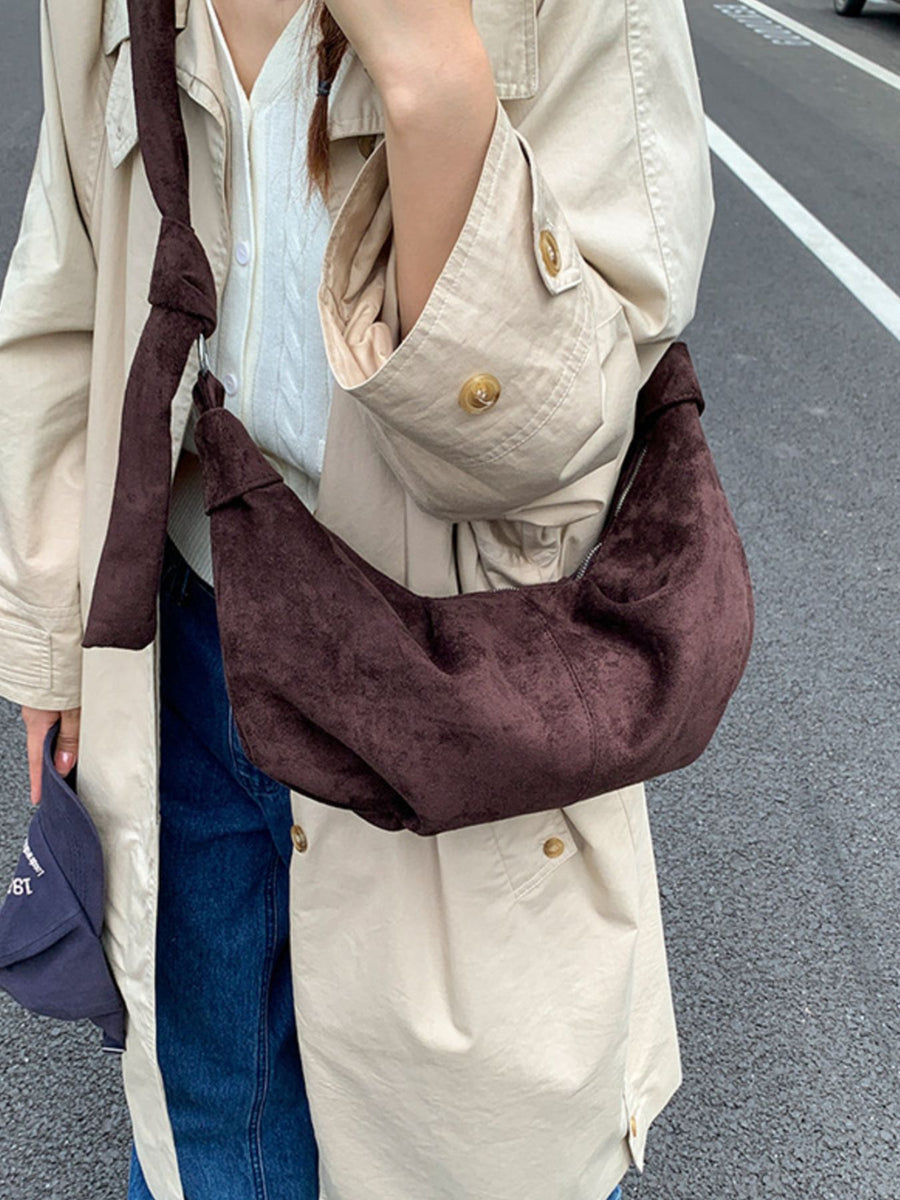crossbody bag in Coffee Brown with knotted strap and small