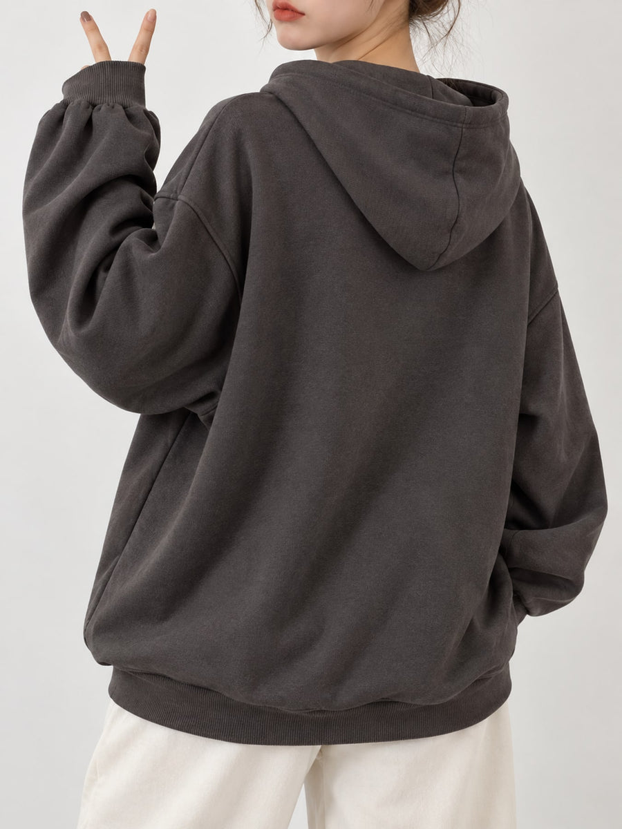 pullover hoodie featuring graphic-print in Red with Polyester and cotton blend texture