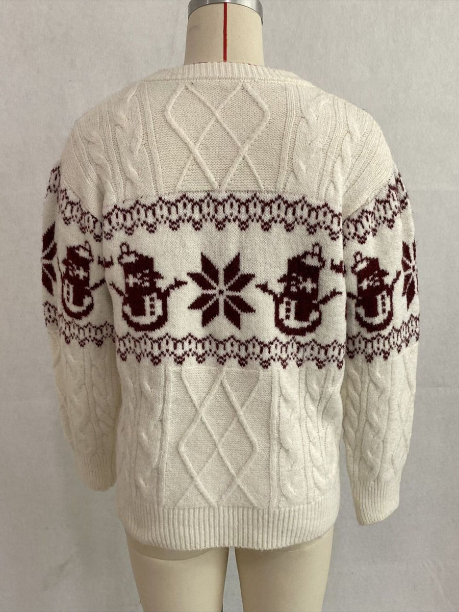 pullover sweater featuring Fair Isle in Navy Blue with 100% polyester Care instructions: Machine wash cold texture