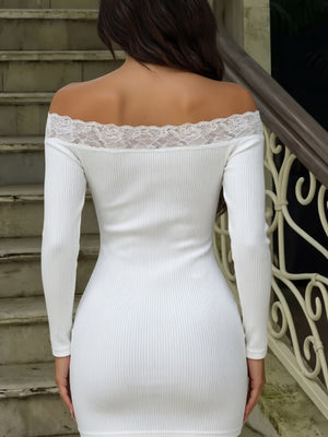 Off-white mini dress with mini and pullover