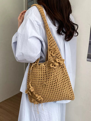 handbag featuring floral in Khaki with Polyester Imported Size &amp texture