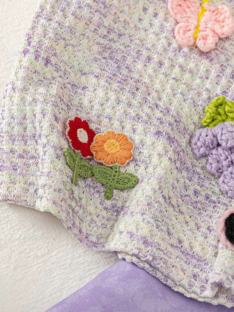 Children's Flower Sleeveless Top And Shorts Set option 4