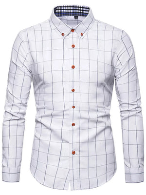 Navy Men's Plus Size Classic Plaid Button-down Shirt