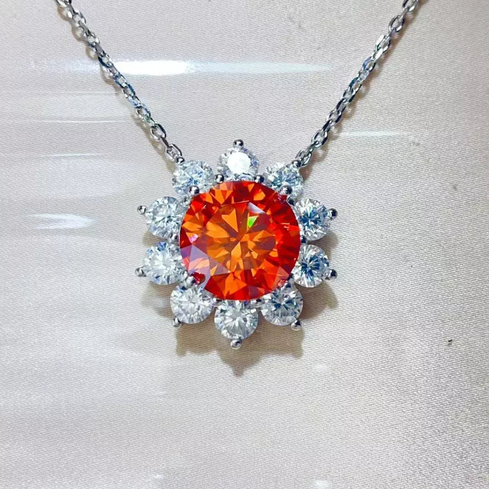 necklace in orange featuring pendant and regular fit