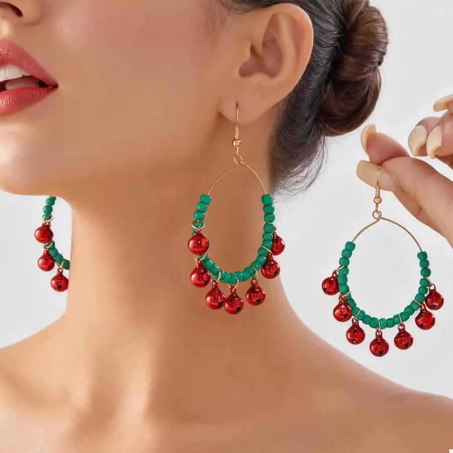 Alloy, Millet Pearl Care instructions: Avoid wearing during exercise, as sweat w earrings in bright red with hoop silhouette