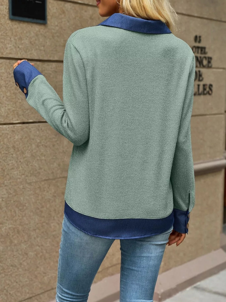 classic sweatshirt in Black with collared