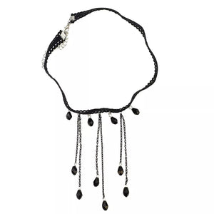 necklace in Black with lace trim and choker