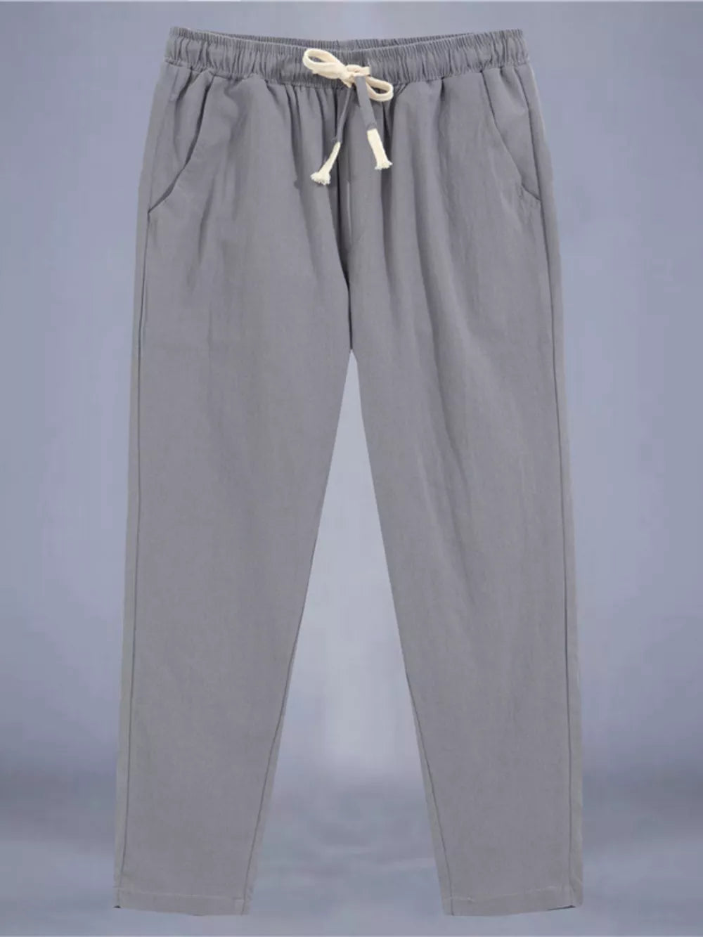 Men's Plus Size Drawstring Loose Fit Pants in Dark Gray