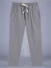 Men's Plus Size Drawstring Loose Fit Pants in Dark Gray