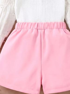 White with Button-down Ribbed Top in White