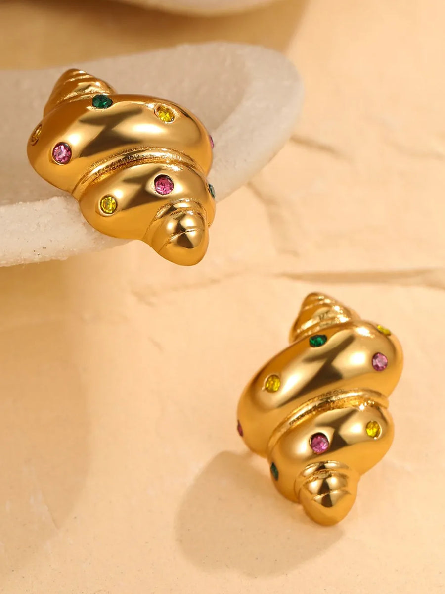 gold earrings with 0.9 inches and post-back
