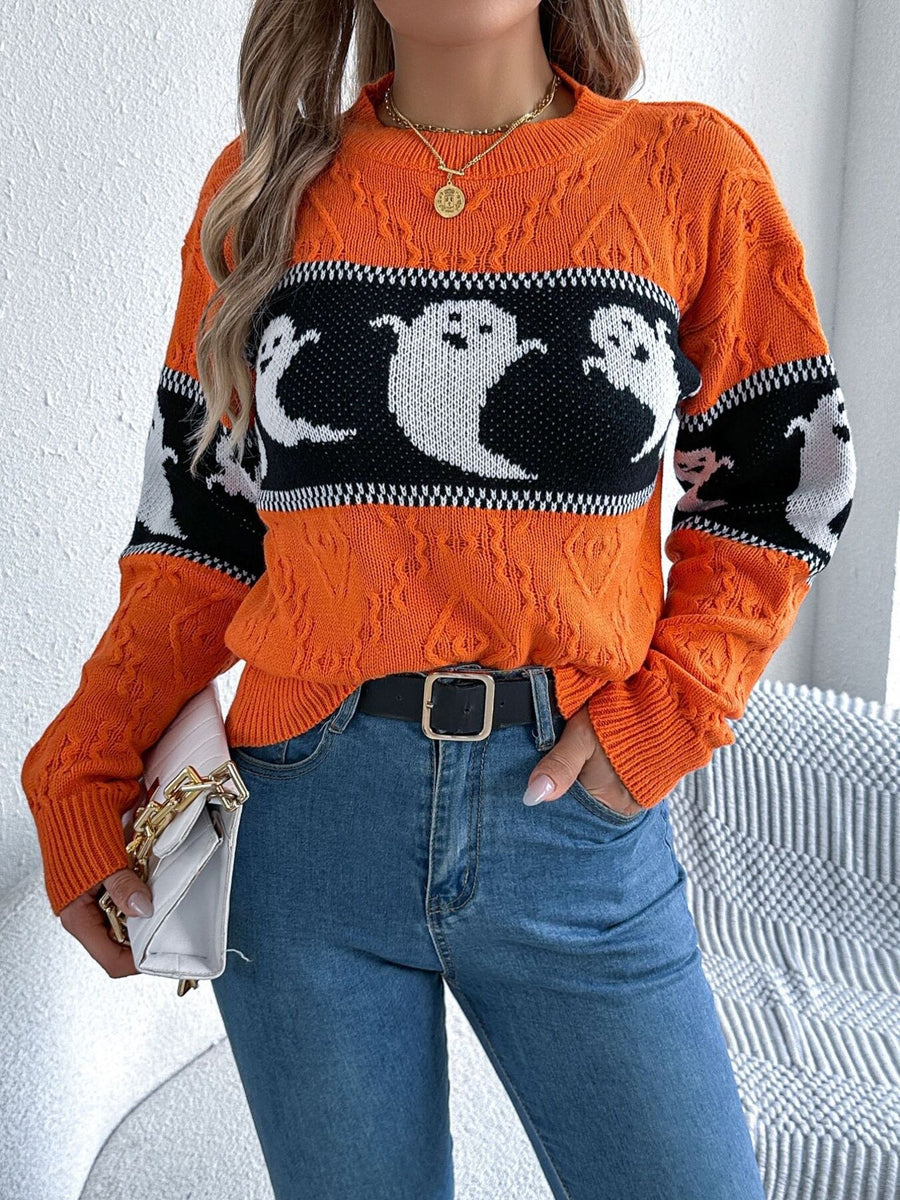 100% acrylic Care instructions: Machine wash cold pullover sweater in white with regular silhouette