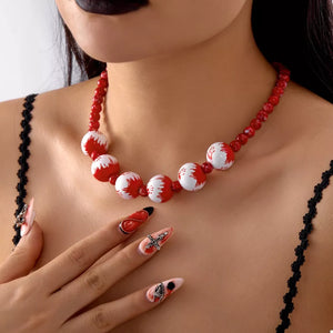 white jewelry set featuring 2-piece set and graphic print
