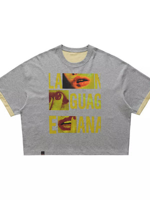Yellow with Men's Graphic Round Neck Short Sleeve T-shirt