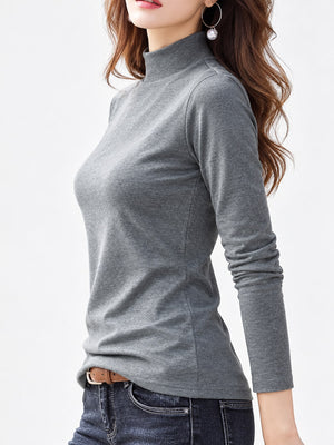Pink t-shirt with stretch and long sleeve