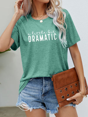 DRAMATIC Textural Crew Neck Tee in Blush Pink