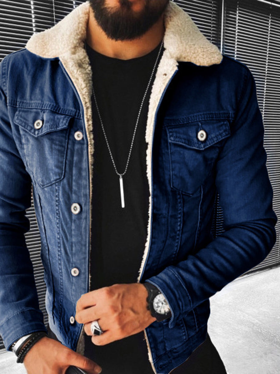 70% cotton, 30% polyester Care instructions: Machine wash cold denim jacket in off-white with regular silhouette