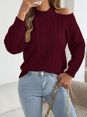 100% polyester Care instructions: Machine wash cold pullover sweater in Burgundy with relaxed silhouette