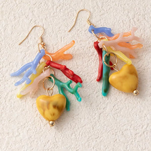18K Gold-Plated, Resin, Stainless Steel Care instructions: Imported ACCESSORIES in blue with dangle silhouette