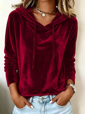 emerald green pullover hoodie with stretch and long sleeve