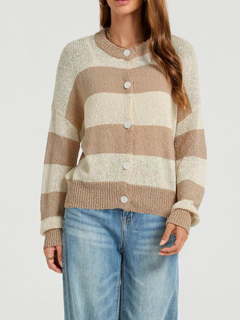 100% polyester Care instructions: Machine wash cold cardigan in Blue with relaxed silhouette