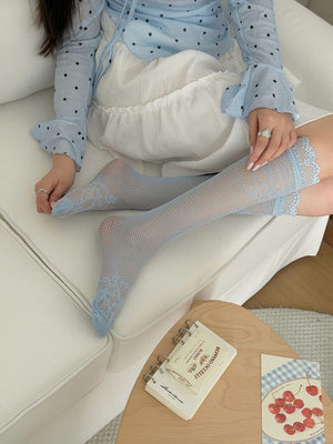 socks featuring floral in Gray with Polyester fiber Imported Size &amp texture