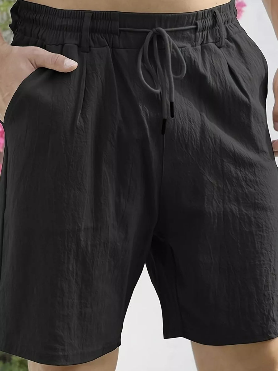 Men's Lightweight Drawstring Shorts Plus Size in Grey
