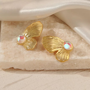Gold earrings with short and post-back