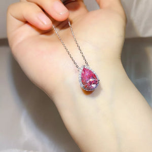 Sterling Silver Moissanite Pendant Necklace in this colorway