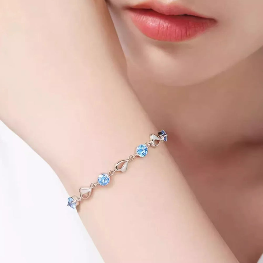 Silver with 0.3 Carat Moissanite 925 Sterling Silver Bracelet in Silver