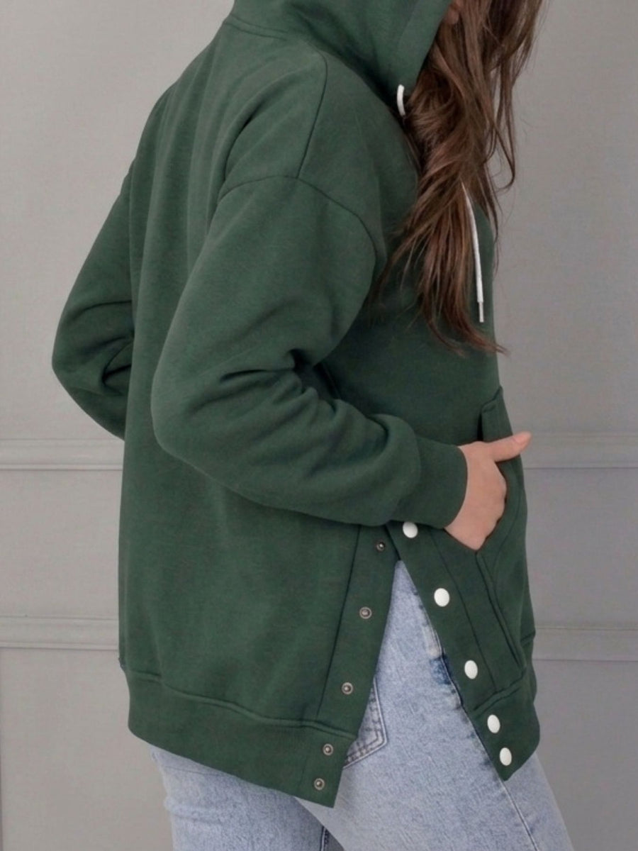 100% polyester Care instructions: Machine wash cold hoodie in Burgundy with relaxed silhouette