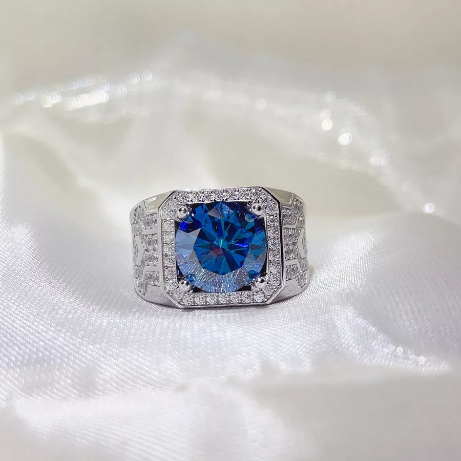 0.3 Carat Moissanite Sterling Silver Geometric Ring option 3