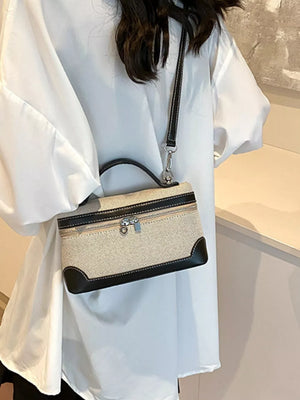 Top Handle Detachable Strap Mini Handbag in Black
