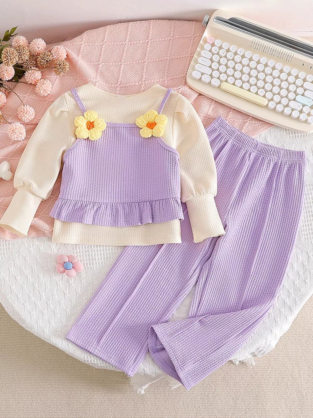 Light Purple Children's Long Sleeve Top & Pants Set