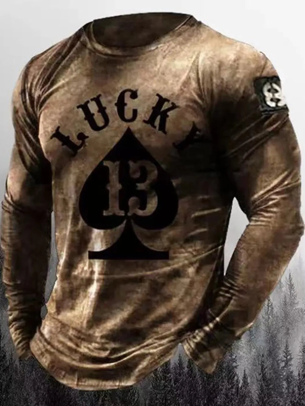 Black Men's Full Size Graphic Long Sleeve T-shirt