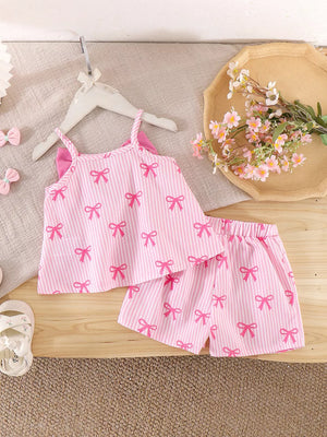 Children's Striped Bow Cami And Shorts Set option 5
