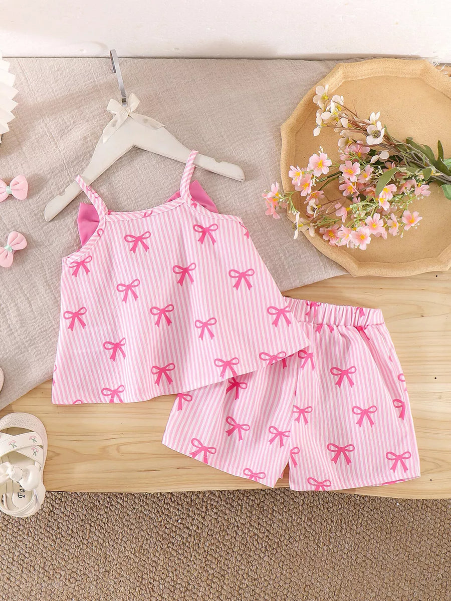 Children's Striped Bow Cami And Shorts Set option 5
